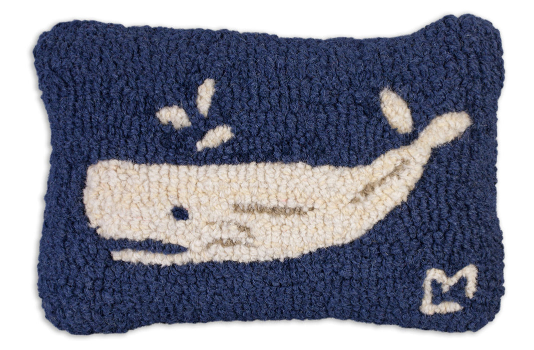 Whale Spout - Hooked Wool Pillow