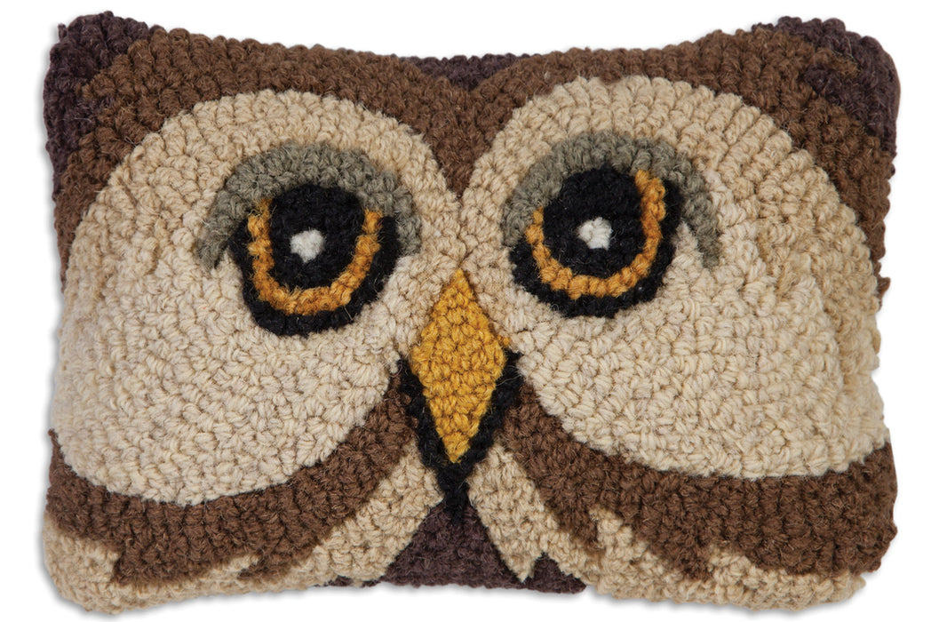 Wise Owl - Hooked Wool Pillow