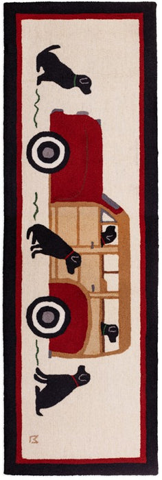 Wood Wagon Dogs - Hooked Wool Rug