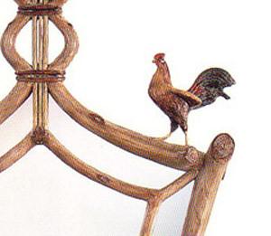 "Roosters with Wheat" Sconce Mirror